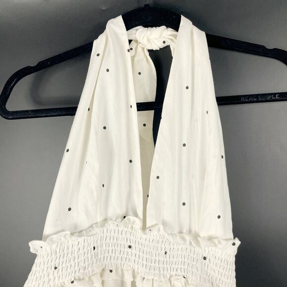 Superdown Emilia Mini Dress White Polka Dot Halter Backless Sz XL Women's‎ - Picture 8 of 14